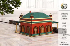 3D Railway Station Laser Cut. Kids toys SVG Product Image 3