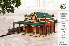 3D Railway Station Laser Cut. Kids toys SVG Product Image 1