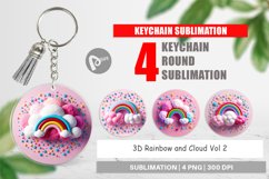 Keychain 3D Rainbow and Cloud Product Image 1