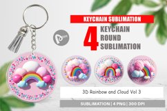 Keychain 3D Rainbow and Cloud Product Image 1
