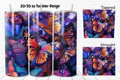 3D Rainbow Butterflies 20/30oz Skinny Tumbler Product Image 1