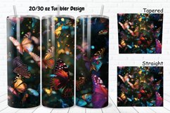 3D Rainbow Butterflies 20/30oz Skinny Tumbler Product Image 1