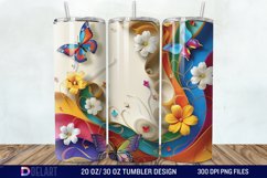 3d Rainbow Butterfly Floral Tumbler Wrap Product Image 1