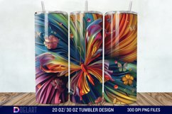 3d Rainbow Butterfly Floral Tumbler Wrap Product Image 1