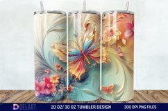 3d Rainbow Butterfly Floral Tumbler Wrap Product Image 1