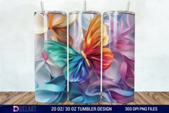 3d Rainbow Butterfly Floral Tumbler Wrap Product Image 1