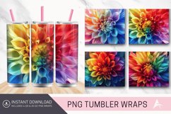 3D Rainbow Dahlia Flower Tumbler Wrap Product Image 1