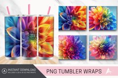 3D Rainbow Dahlia Flower Tumbler Wrap Product Image 1