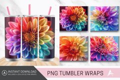 3D Rainbow Dahlia Flower Tumbler Wrap Product Image 1