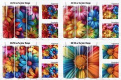3D Rainbow Daisy Flowers Tumbler Bundle Product Image 5