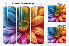 3D Rainbow Daisy 20/30oz Skinny Tumbler Product Image 1