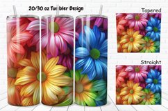 3D Rainbow Daisy 20/30oz Skinny Tumbler Product Image 1
