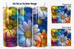 3D Rainbow Daisy 20/30oz Skinny Tumbler Product Image 1