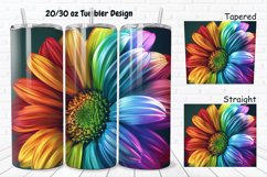 3D Rainbow Daisy 20/30oz Skinny Tumbler Product Image 1