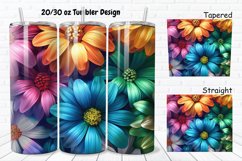 3D Rainbow Daisy 20/30oz Skinny Tumbler Product Image 1