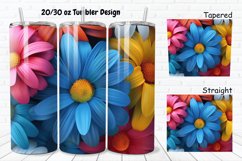 3D Rainbow Daisy 20/30oz Skinny Tumbler Product Image 1