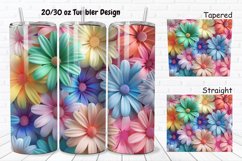 3D Rainbow Daisy 20/30oz Skinny Tumbler Product Image 1
