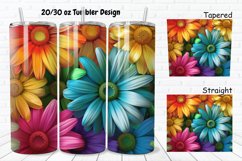 3D Rainbow Daisy 20/30oz Skinny Tumbler Product Image 1