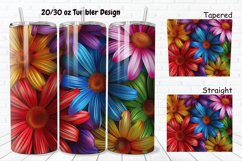 3D Rainbow Daisy 20/30oz Skinny Tumbler Product Image 1