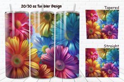 3D Rainbow Daisy 20/30oz Skinny Tumbler Product Image 1