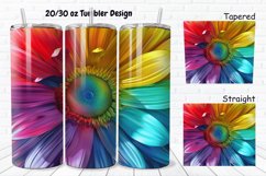 3D Rainbow Daisy 20/30oz Skinny Tumbler Product Image 1