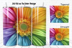3D Rainbow Daisy 20/30oz Skinny Tumbler Product Image 1