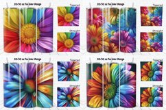 3D Rainbow Daisy Flowers Tumbler Bundle Product Image 2