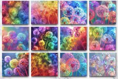 3D Rainbow Dandelions Flower Tumbler Wrap Bundle Product Image 3