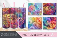 3D Rainbow Dandelions Flower Tumbler Wrap Product Image 1