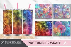 3D Rainbow Dandelions Flower Tumbler Wrap Product Image 1