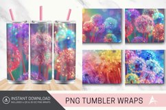 3D Rainbow Dandelions Flower Tumbler Wrap Product Image 1