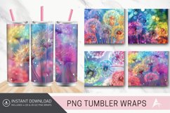 3D Rainbow Dandelions Flower Tumbler Wrap Product Image 1