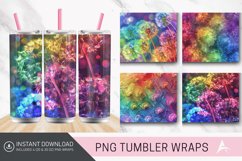 3D Rainbow Dandelions Flower Tumbler Wrap Product Image 1