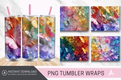 3D Rainbow Floral Butterflies Tumbler Wrap Product Image 1