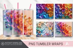 3D Rainbow Floral Butterflies Tumbler Wrap Product Image 1