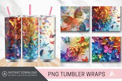 3D Rainbow Floral Butterflies Tumbler Wrap Product Image 1
