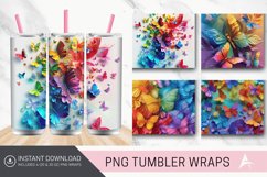 3D Rainbow Floral Butterflies Tumbler Wrap Product Image 1