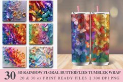 3D Rainbow Floral Butterflies Tumbler Wrap Bundle Product Image 1