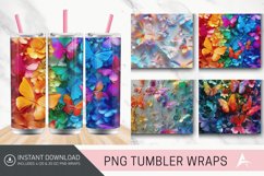 3D Rainbow Floral Butterflies Tumbler Wrap Product Image 1