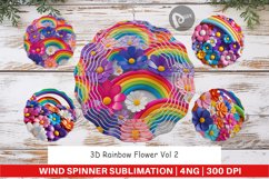 Wind Spinner 3D Rainbow Flower Product Image 1