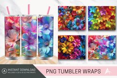 3D Rainbow Flowers Tumbler Wrap Product Image 1