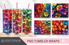 3D Rainbow Flowers Tumbler Wrap Product Image 1