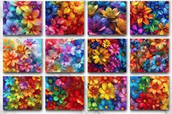 3D Rainbow Flowers Tumbler Wrap Bundle Product Image 3