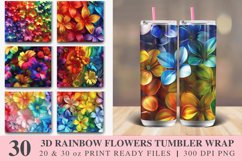 3D Rainbow Flowers Tumbler Wrap Bundle Product Image 1