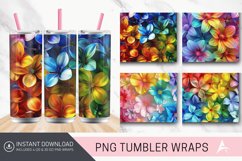 3D Rainbow Flowers Tumbler Wrap Product Image 1