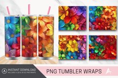 3D Rainbow Flowers Tumbler Wrap Product Image 1