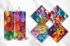 3D Rainbow Flowers Tumbler Wrap Bundle Product Image 2
