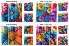 3D Rainbow Daisy Flowers Tumbler Bundle Product Image 4