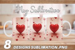 3D Red Heart | Mug sublimation design Product Image 1