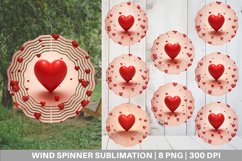 Wind Spinner 3D Red Heart | Sublimation Spinner Design Product Image 1